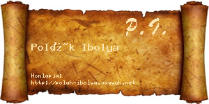 Polák Ibolya névjegykártya